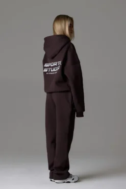 Sports Studio Zip Hoodie Saddle Brown
