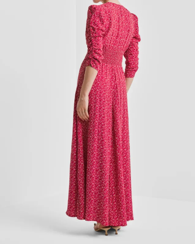 Spring Button-Down Dress Red Dots