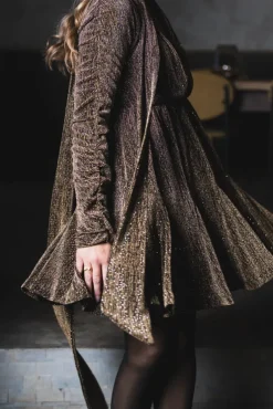 Stardust Frill Dress Black & Gold