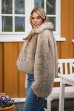 Steff Faux Fur Jacket Beige