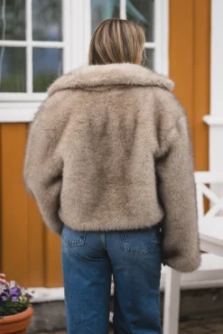 Steff Faux Fur Jacket Beige