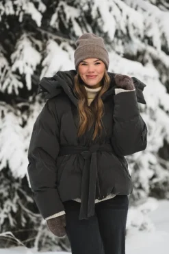 Steilia Brushed Down Jacket Dark Green