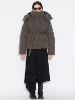 Steilia Brushed Down Jacket Dark Green