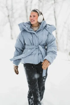 Steilia Brushed Down Jacket Light Blue