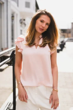 Stella Heavy Sateen Blouse Light Pink