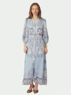 Stellar Artist Paisley Dress Light Blue