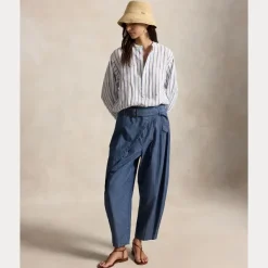 Striped Linen Shirt White/Royal