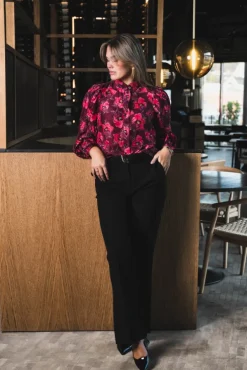 Striped Organza Blouse Romace