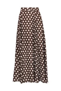 Striped Organza Maxi Skirt Dots