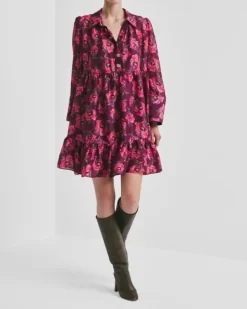 Striped Organza Shirt Dress Romace