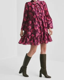 Striped Organza Shirt Dress Romace
