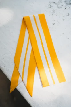 Striped Slim Scarf Yellow Striped