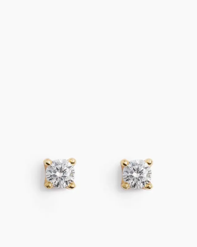 Stud Earrings Gold 6 mm