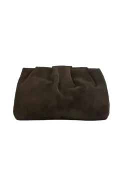 Suede Clutch Bag Chocolate Torte