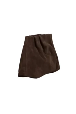 Suede Clutch Bag Chocolate Torte