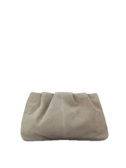Suede Clutch Bag Porpoise Gray