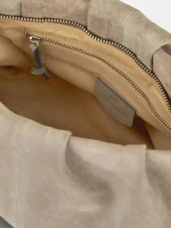 Suede Clutch Bag Porpoise Gray