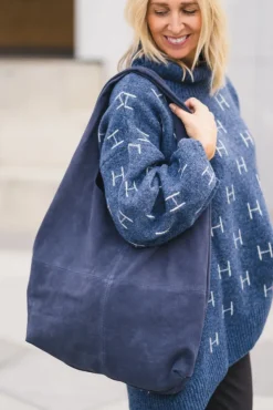 Suede Dalliea Bag Dark Blue