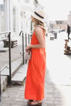 Sunrise Block Strap Dress Flame