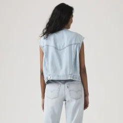 90S Vest Top Indigo Worn In