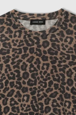 Sylvie Long Sleeve Tee Black And Brown Leopard