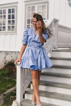 Tabbie Poplin Dress Light Blue