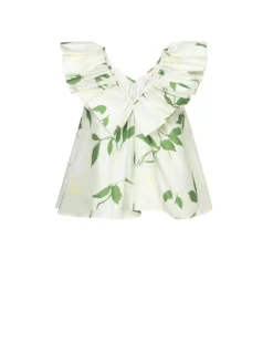 Taffeta Flounce Top Soft Pastel