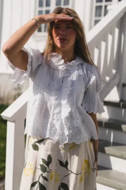 Talise Emb Blouse White