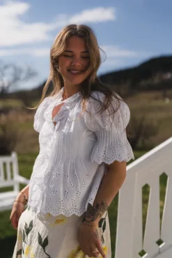 Talise Emb Blouse White