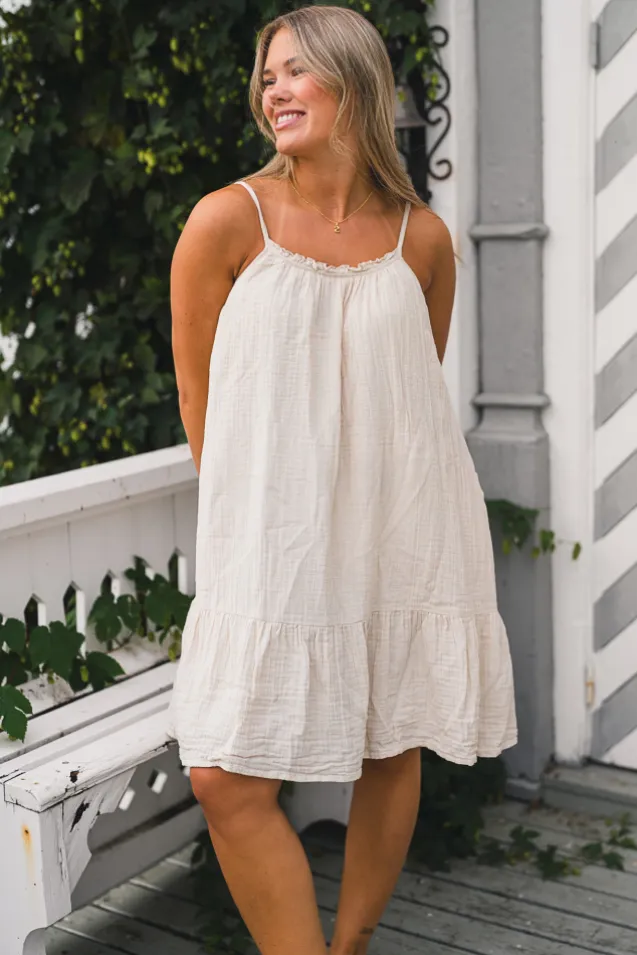 Tanger Short Dress White Swan