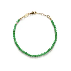 Tan Line Bracelet Green Jade