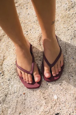 Tapered Flip Flops Burgundy