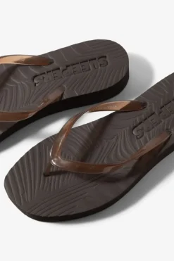 Tapered Platform Flip Flops Trans Brown