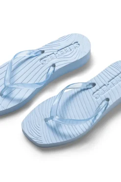 Tapered Platform Flip Flops Trans Blue