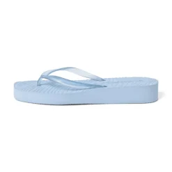 Tapered Platform Flip Flops Trans Blue