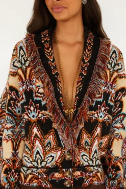 Tapestry Dream Cream Knit Fringe Cardigan