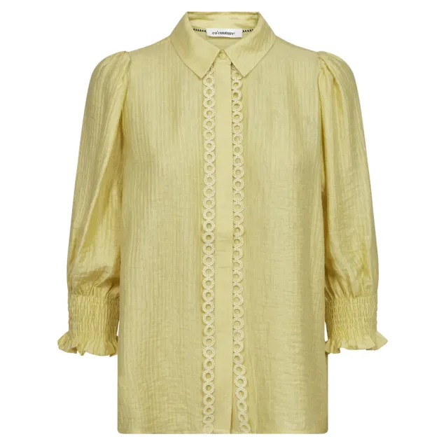 Tassy Lace SS Shirt Pale Yellow