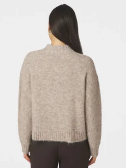 Taura Fluffy Knit Cardigan Beige Melange