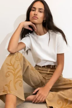 Taylor Embroidered Camel