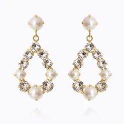 Tears Of Joy Earrings Gold Pearl/Crystal