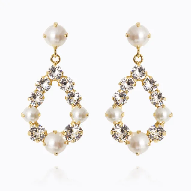 Tears Of Joy Earrings Gold Pearl/Crystal