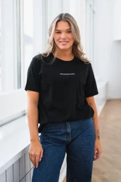 Terina Organic Small Logo Tee Black/White