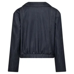 Terry Double Breasted Blazer Navy Denim
