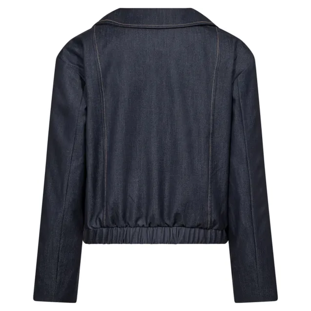 Terry Double Breasted Blazer Navy Denim