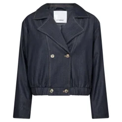 Terry Double Breasted Blazer Navy Denim