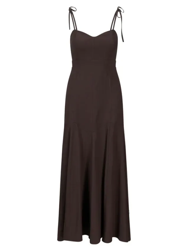 Tessa Linen Dress Dark Brown