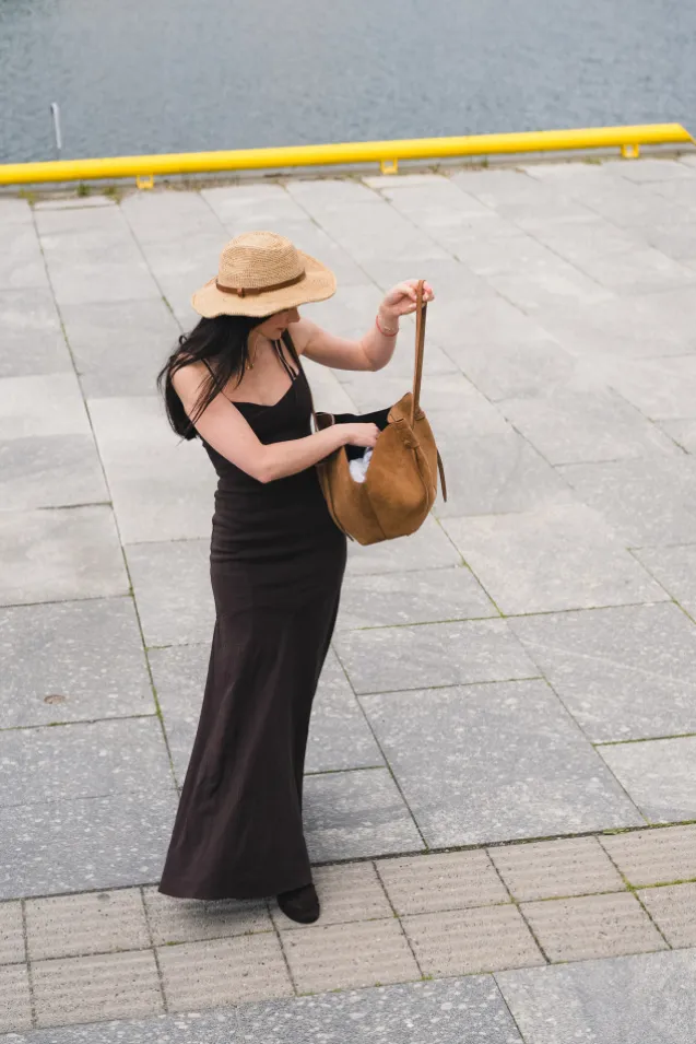 Tessa Linen Dress Dark Brown