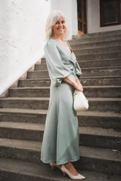Thea LS Long Dress Green Milieu