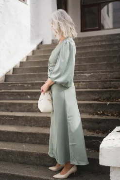 Thea LS Long Dress Green Milieu