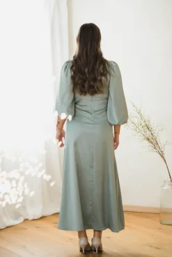 Thea LS Long Dress Green Milieu